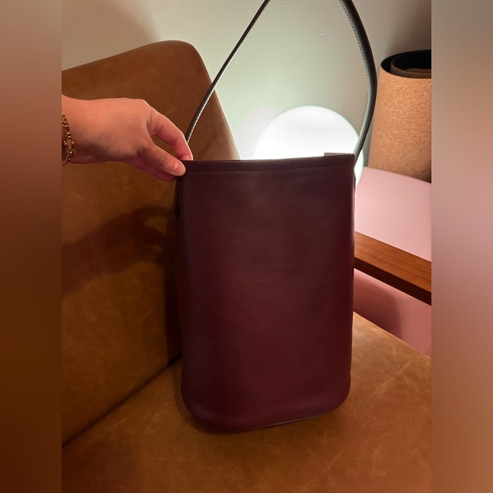 J. crew Berkeley Bucket Bag in wine burgundy